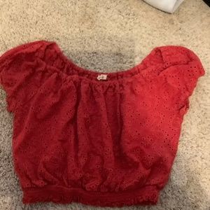 Hollister cropped off the shoulder shirt